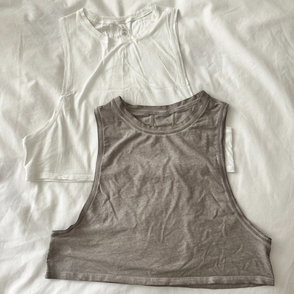 Pair of lululemon Muscle Love Crop Tanks